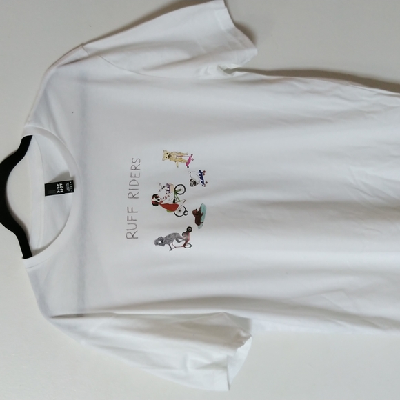 Riders Short Sleeve Crew Neck White T-Shirt - Picture 4 of 6
